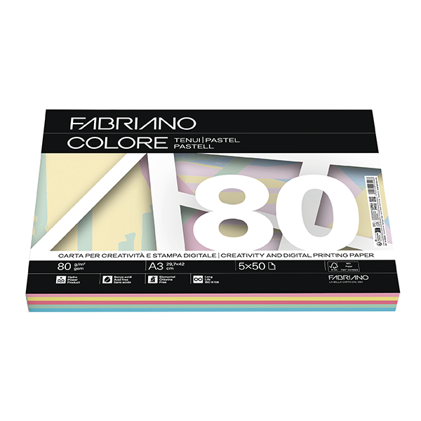 Papel de colores surtidos Copy A3 Fabriano Colore 80