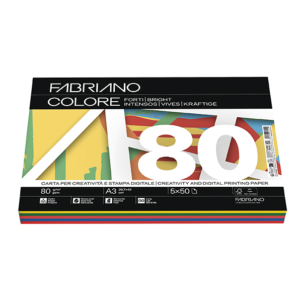 Papel de colores surtidos Copy A3 Fabriano Colore 80