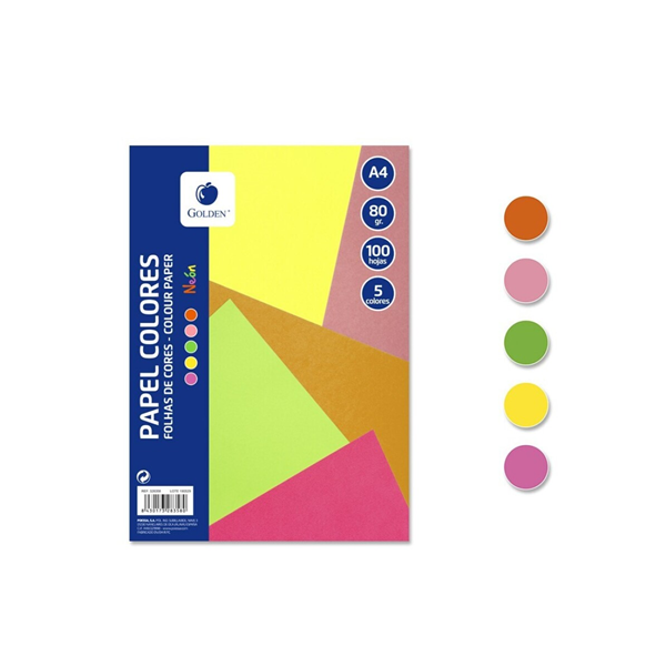 Papel de colores fluorescentes A4