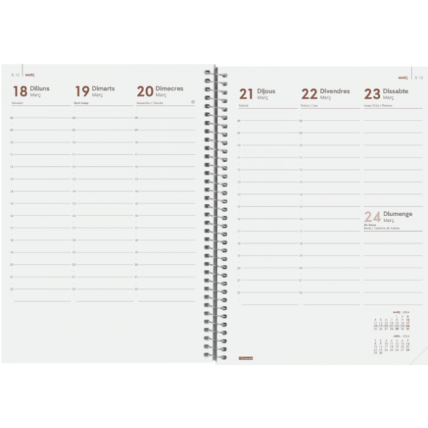 Agenda Finocam Year setmana vista