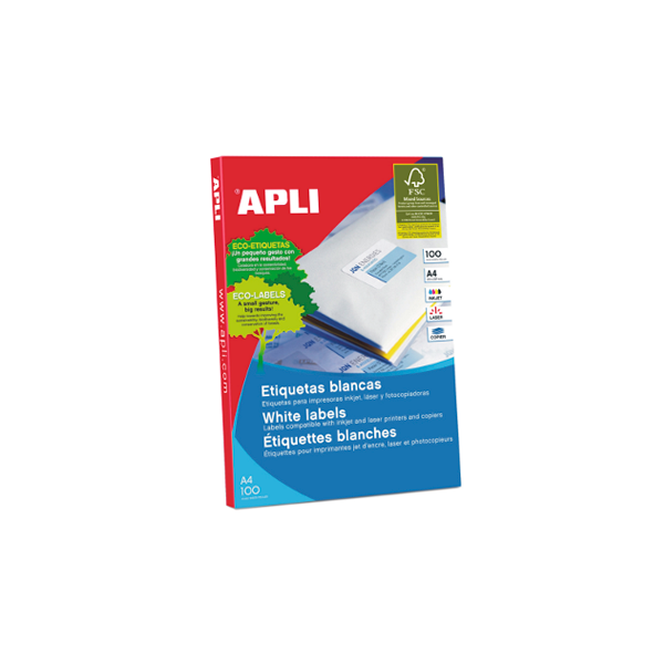 Etiquetes autoadhesives Apli A4 i A3 100 fulls