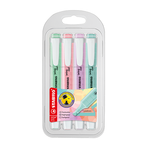 Estuche marcadores fluorescentes Stabilo Swing Cool  color pastel