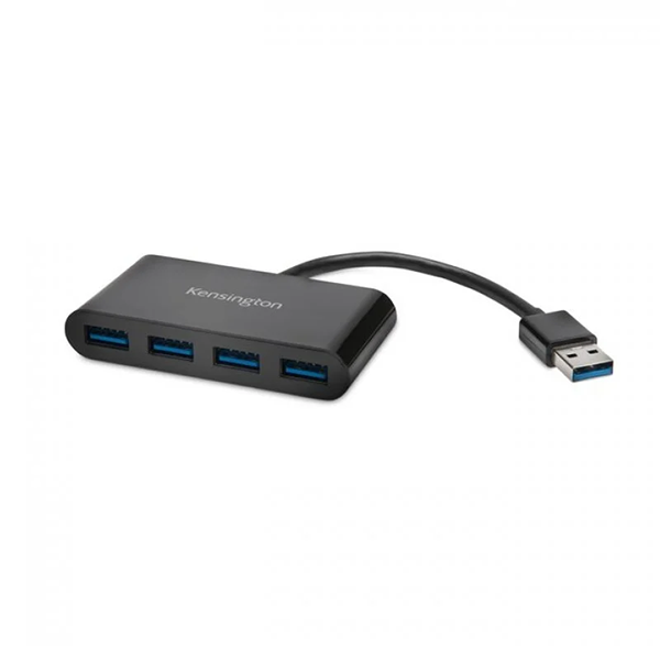 HUB USB 3.0 Kensington amb connector tipus A mascle a un extrem i quatre ports femella tipus A a l'altre