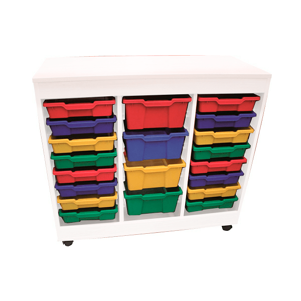 Cubeter intermig doble accés 3 columnas Blanc