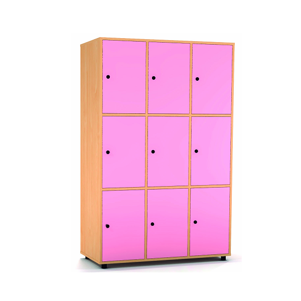 Taquilla haya 3 puertas 3 columnas 40 cm