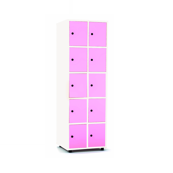Taquilla blanca 5 puertas 2 columnas 30 cm