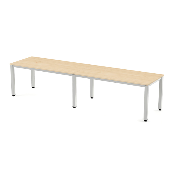 Taula EXECUTIVE rectangular doble estructura blanca 320x80 cm