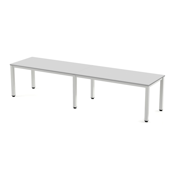 Taula EXECUTIVE rectangular doble estructura blanca 320x80 cm