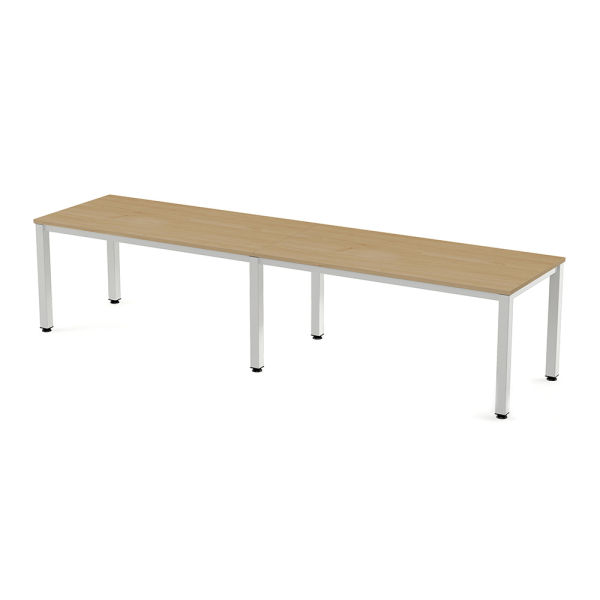 Taula EXECUTIVE rectangular doble estructura blanca 320x80 cm