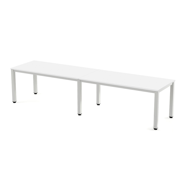 Taula EXECUTIVE rectangular doble estructura blanca 320x80 cm