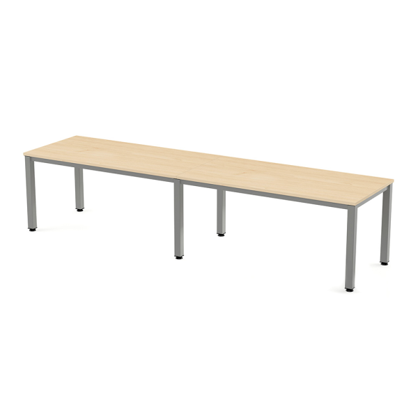Mesa EXECUTIVE rectangular doble estructura gris 320x80 cm