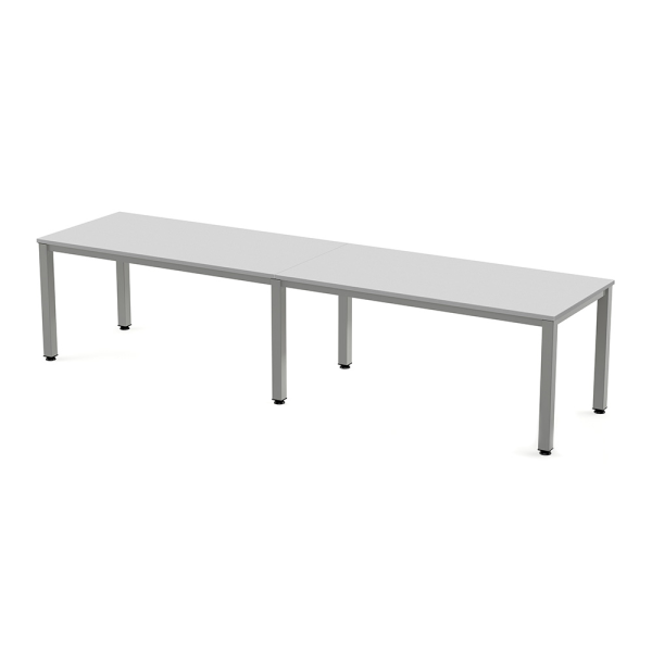 Mesa EXECUTIVE rectangular doble estructura gris 320x80 cm