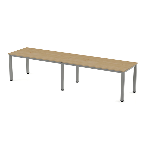 Mesa EXECUTIVE rectangular doble estructura gris 320x80 cm