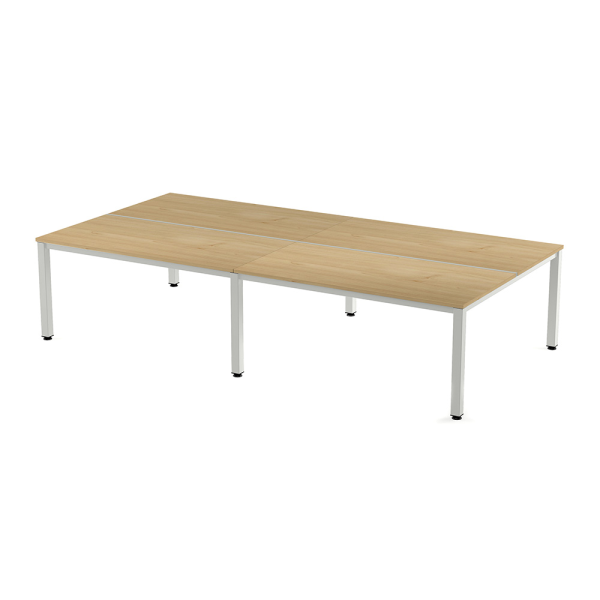 Mesa EXECUTIVE rectangular cuádruple estructura blanca 163x320 cm