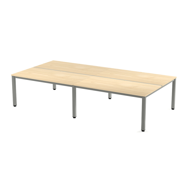 Mesa EXECUTIVE rectangular cuádruple estructura gris 163x320 cm