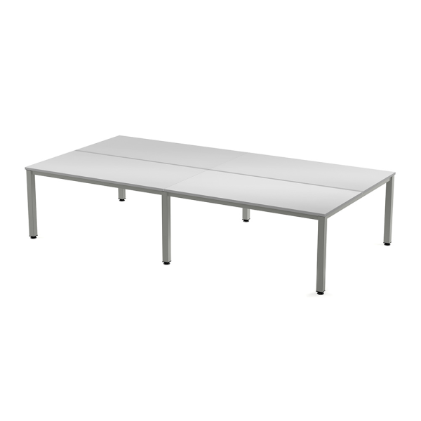 Mesa EXECUTIVE rectangular cuádruple estructura gris 163x320 cm
