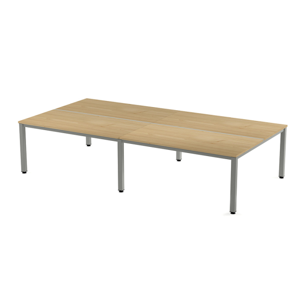 Mesa EXECUTIVE rectangular cuádruple estructura gris 163x360 cm