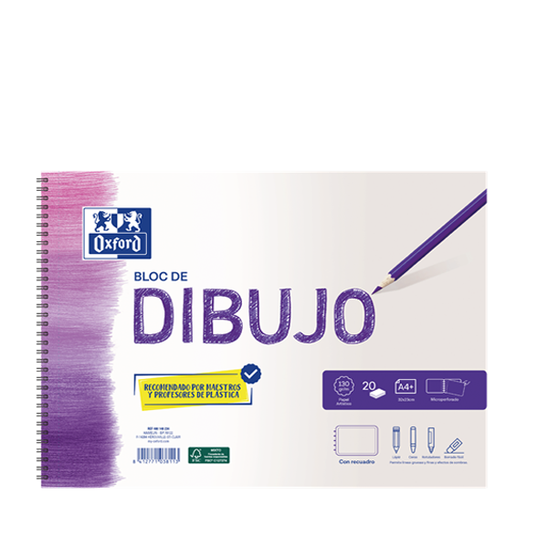 Bloc de dibujo Oxford con recuadro