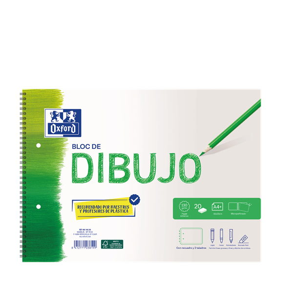 Bloc de dibujo Oxford con recuadro