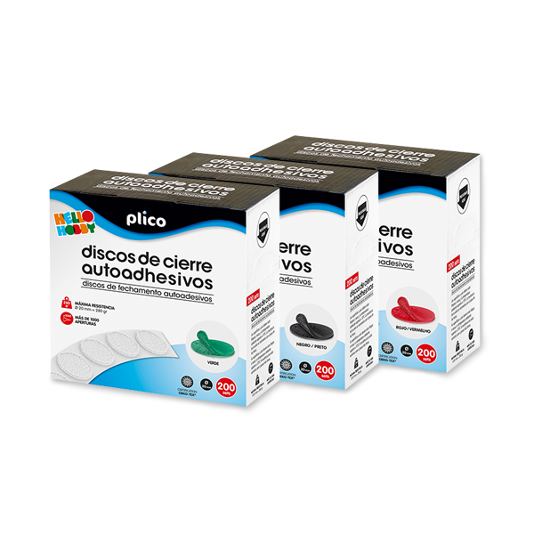 Discos cierre autoadhesivo Plico de colores