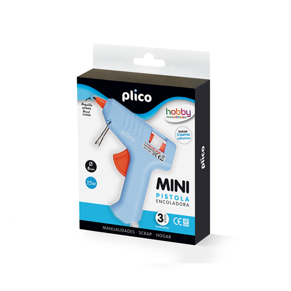 Pistola de cola Plico Mini de 8 mm