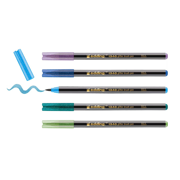 Estuche 15 + 6 gratis edding 1200 y 1340 glitter