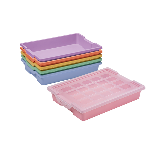 Caja almacenamiento con tapa Faibo pastel
