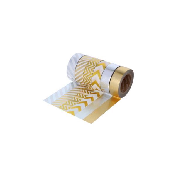 Set cintes assortides masking tape doradas y plateadas Innspiro