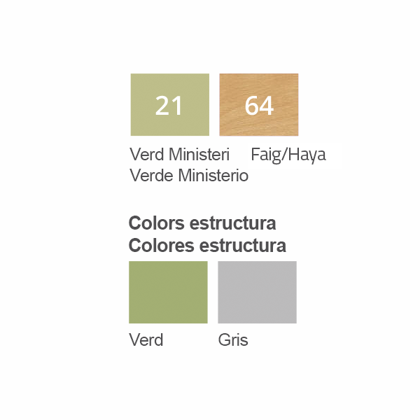 Taula rectangular 280 estructura verd
