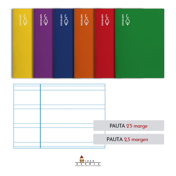 Llibretes Escolofi Quart 50 fulls pauta 2,5 mm