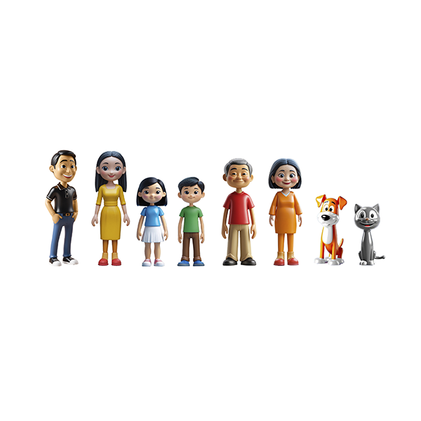 Família Asiàtica 8 figures