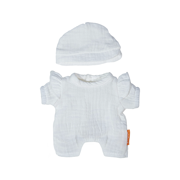Pijama blanc amb gorro 21 cm