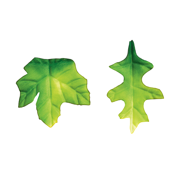Fulles verdes de tela.