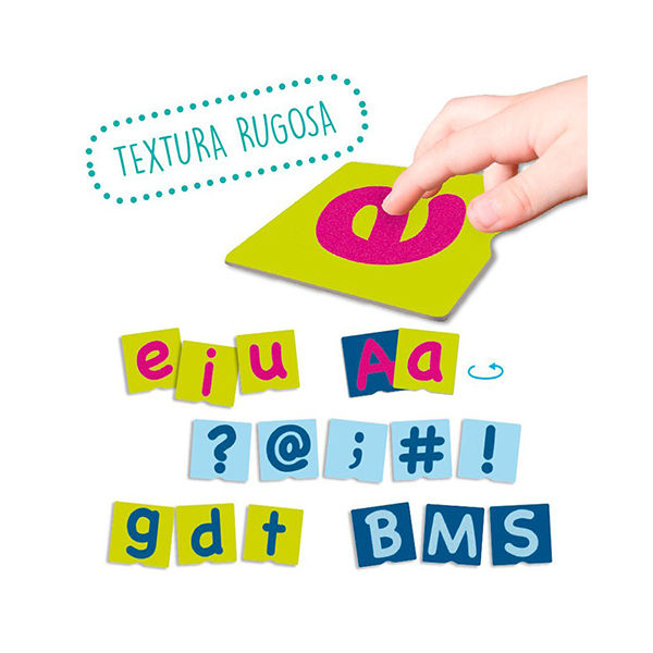 Tacto fichas de letras y signos de puntuación