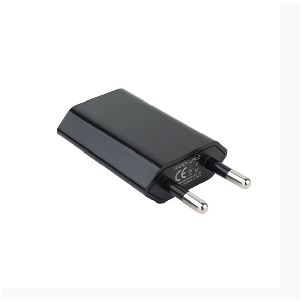 Mini cargador USB, 5V/1A, negro