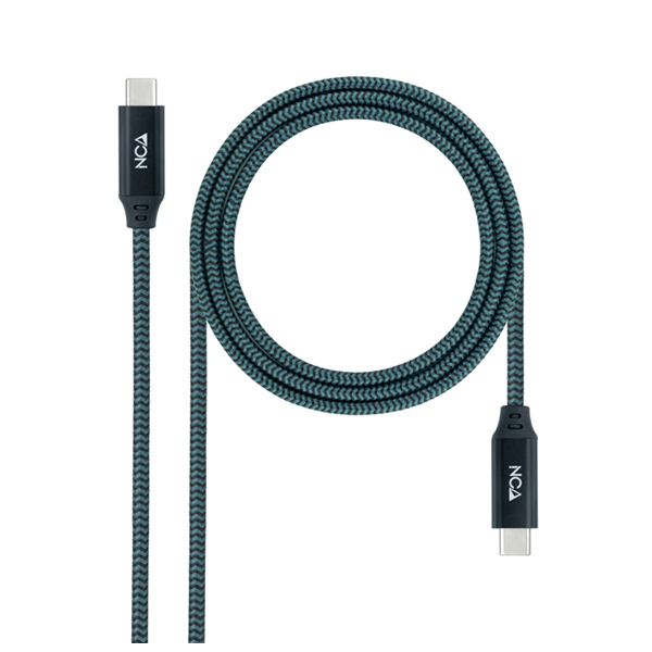 Cable USB 3.2 Gen2x2 20Gbps 5A/100W 4K/60Hz amb connector tipus C mascle a ambdós extrems. 1 m