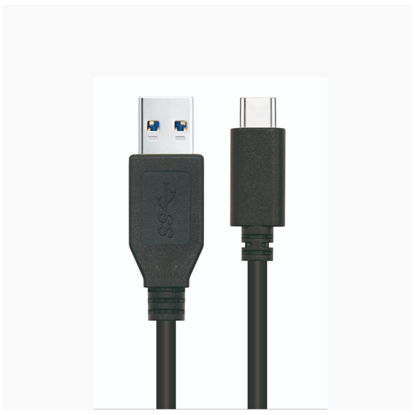 Cable USB 3.1 GEN2 10Gbps amb connector tipus C mascle a un extrem i tipus A mascle a l'altre. 2 m